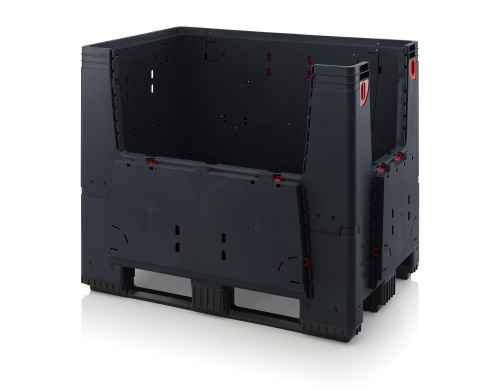 ESD KLK 1208K Складной ящик Bigbox с ESD-защитой на полозьях с четырьмя откидывающимися стенками 1200x800x1000 мм